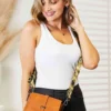 SHOMICO PU Leather Wide Strap Crossbody Bag - Image 5