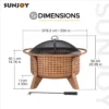 Sunjoy 30-Inch Outdoor Wood-Burning Fire Pit: Durable Steel Fire Bowl for Backyard Warmth & Ambiance - Image 7