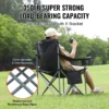 Portable Heavy Duty Camping Folding Chair - Quad Lumbar Support with Pockets, Cup Holder, Cooler Bag - Image 2