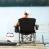 Portable Heavy Duty Camping Folding Chair - Quad Lumbar Support with Pockets, Cup Holder, Cooler Bag - Image 7