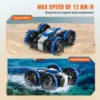 VEVOR Amphibious Remote Control Car Boat 2.4 GHz 4WD RC Boat Kids Adults Blue - Image 2